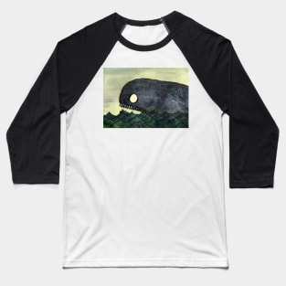 Monstrous Whale Baseball T-Shirt
